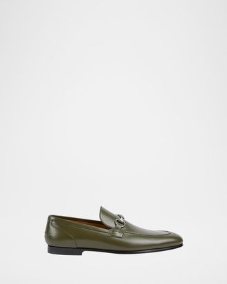 Gucci Men & apos;s Jordaan Moccasin Leather Bit Loafers