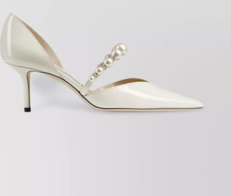 Jimmy Choo London patent leather embellished pointed-toe pumps