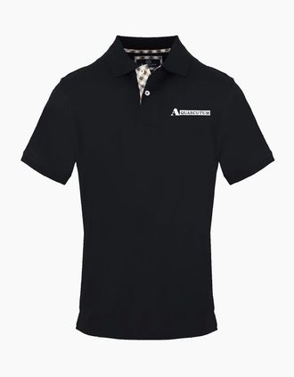 Aquascutum Mens Polo Shirt Collared Neck Short Sleeve - Black - Size: 2X large