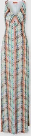 Missoni Sleeveless Long Dress In Viscose Lam&eacute; Blend With Multi-technique Knit in Multicoloured at Nordstrom, Size 44 It