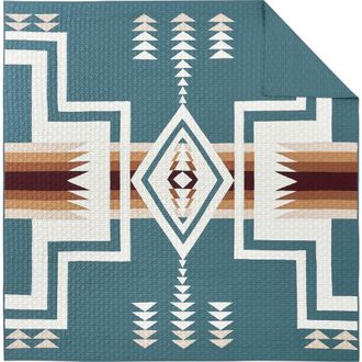 Pendleton Harding Pieced Cotton Quilt & Sham Set in Slate at Nordstrom Rack, Size Twin