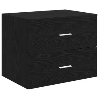 vidaXL Mueble De Ba&ntilde;o Montado En La Pared Roble Negro Vidaxl