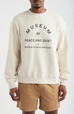 Museum of Peace and Quiet Logo Sweatshirt in Bone at Nordstrom, Size Xx-Large