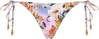 Agua Bendita Bloemen Bikini Broekje Strikzijde - Dames - Bikinis - Veelkleurig - L - Polyester - Badmode