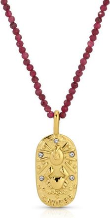 Kozakh Sunrise Zodiac Pendant Necklace in Gold/ruby Cancer at Nordstrom