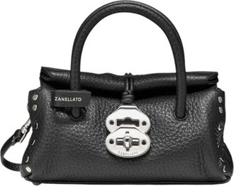 Zanellato Dotta Baby - Dames - Handtassen - Zwart - ONE Size - Katoen - Tassen