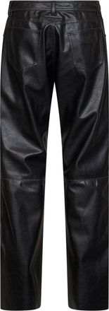 Maison Margiela Mens Trousers Faux Leather Five-Pocket Black Polyester