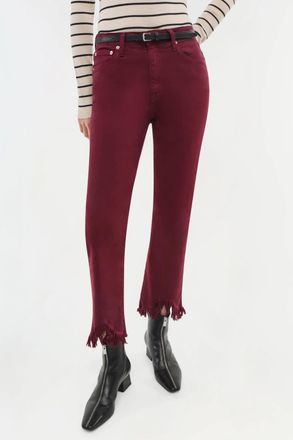 Jonathan Simkhai River High Rise Denim Pants In Oxblood