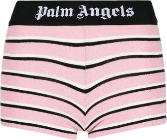 Palm Angels logo-tape striped shorts - women - Polyester/Elastane/Polyamide/Cotton - S - Pink