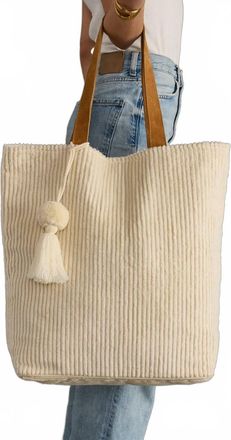 Panache Womens Corduroy Tote Bag In Cream