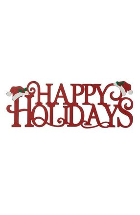 Glitzhome Metal MERRY CHRISTMAS or HAPPY HOLIDAYS Wall Decor in Green at Nordstrom, Size Medium