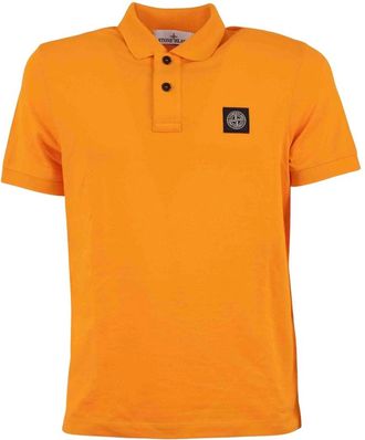 Stone Island Polo Shirt - Heren - Polos - Oranje - S - Katoen - Tops