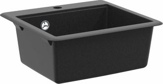 vidaXL Lavabo 80% Cuarzo Y 20% Resina 470 X 440 Mm Negro Vidaxl