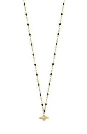 Bony Levy 18K Yellow Gold Pav&eacute; Diamond Planet Pendant Necklace at Nordstrom Rack