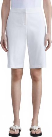 Lafayette 148 New York Technical Stretch Cotton Bermuda Short In Sea Salt