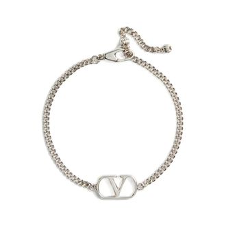 Valentino Garavani VLogo Signature Metalen Armband - Heren - Armbanden - Grijs - ONE Size - Accessoires