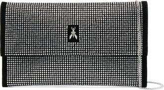 Patrizia Pepe rhinestone-embellished logo crossbody bag - women - Polyester/Calf Leather - One Size - Black