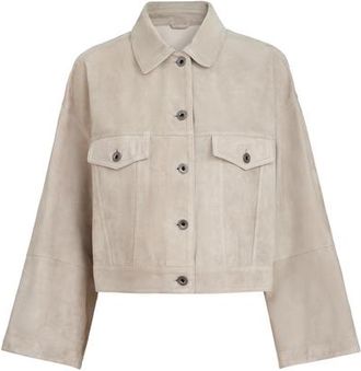Brunello Cucinelli Couture suede jacket in Grey at Nordstrom, Size 40 It