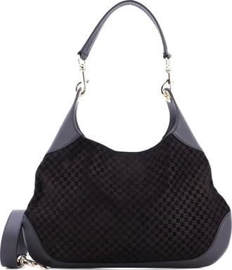 Gucci B GG Suede Medium shoulder bag - Zwart