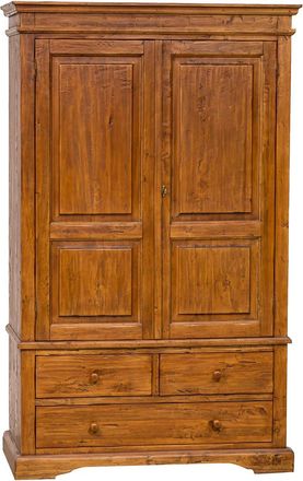 Biscottini International Armario Country De Madera Maciza De Tilo Acabado Con Efecto Nogal 120x59197 Cm