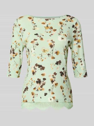Marc Cain Regular Fit Bluse aus Baumwoll-Mix mit Spitzenbesatz in Mint, Gr&ouml;&szlig;e 34