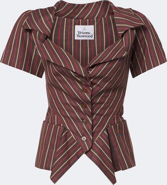 Vivienne Westwood Monday striped peplum cotton top