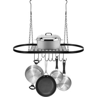 Sorbus Pot & Pan Rack for Ceiling with Hooks - Black at Nordstrom Rack