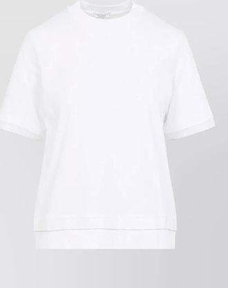 PESERICO crew neck layered hem short sleeve top