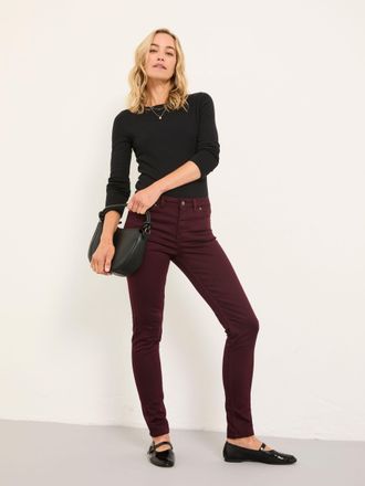 Fat Face FatFace Hayle Burgundy Red Denim Five Pocket Jegging