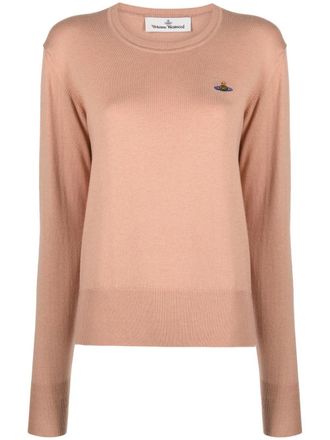 Vivienne Westwood Orb-embroidered crew-neck jumper - Neutrals