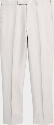 Ermenegildo Zegna Mens Wool Linen Flat-Front Trousers