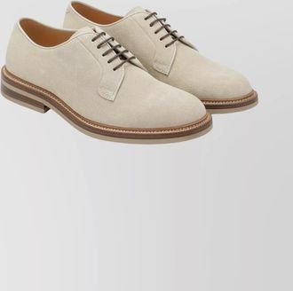 Brunello Cucinelli suede derby shoes leather sole