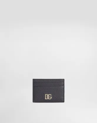 Dolce & Gabbana Calfskin Card Holder With Logo - Man Wallets And Small Leather Goods Blue Onesize