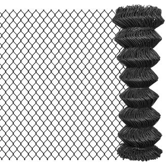 Berkfield Home Chain Link Fence Steel 15x1.25 m Grey
