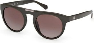 Guess Maverick Plastic Aviator Zonnebril - Heren - Zonnebrillen - Bruin - 52 MM - Accessoires