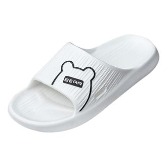 Generic 2026 Mens Slippers Men Pattern Fashion Summer Indoor and Outdoor Versatile Flat Non Slip Comfortable (White, 7)