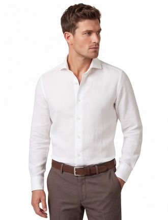 Cavallaro Witte linnen casual overhemd Cavallaro Ferentino