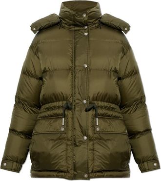 Moncler Sesie Down Jacket - Dames - Gewatteerde jassen - Groen - XS - Leer - Jassen