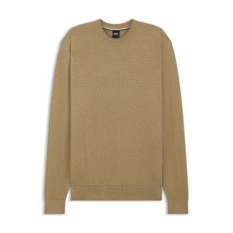BOSS Cotton sweater with knitted structure