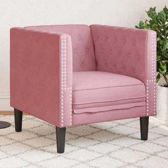 vidaXL Sill&oacute;n Chesterfield De Terciopelo Rosa Vidaxl