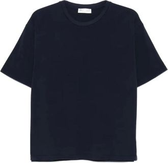 Roberto Collina Tops, Heren, Blauw, 2Xl, Katoen, T-shirt van katoen met ronde hals
