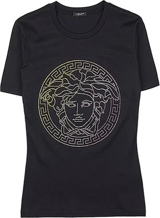 Versace Mujer, Camisetas, Negro, Talla: M