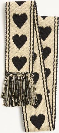 Valentino Garavani Sciarpa Antibes In Cotone Con Frange Uomo BURRO/NERO UNI