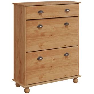 vidaXL Vidaxl - Shoe Cabinet with Drawer Brown 85 x 35 x 108 cm Solid Pine wood