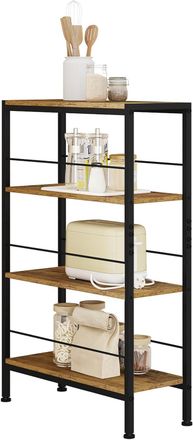 Woltu Estante Ahorro De Espacio 4 Estantes Organizadores, 50x20x78cm, Marrone R&uacute;stico+negro - Woltu