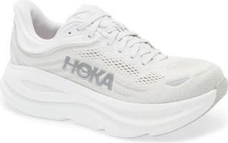 Hoka One One Bondi 9 Running Shoe in Stardust /Silver at Nordstrom, Size 10.5