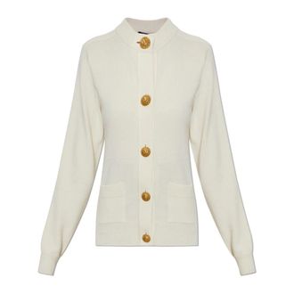 Balmain Cashmere Knitwear, female, Beige, Size: 2XS Eco-cashmere Cardigan