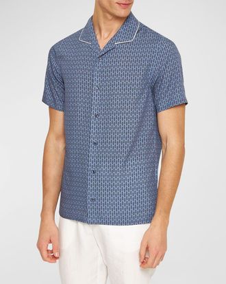 Orlebar Brown Mens Hibbert Perez Camp Shirt