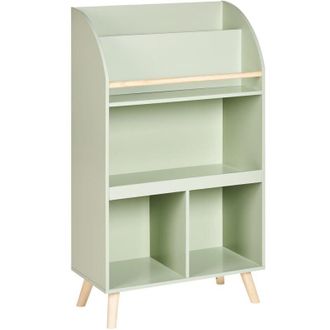 Beliani Estanter&iacute;a De 3 Baldas Para Habitaci&oacute;n Infantil De Madera De Pino Mdf Patas De Madera Verde Claro Liloet