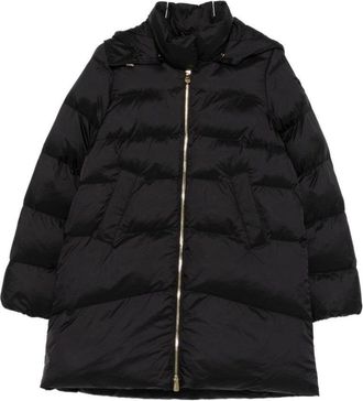 Pinko Brown Puffer Jacket With High Collar